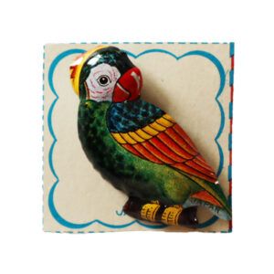 Broche Hojalata Alfiler Pájaro Exótico Pico Rojo