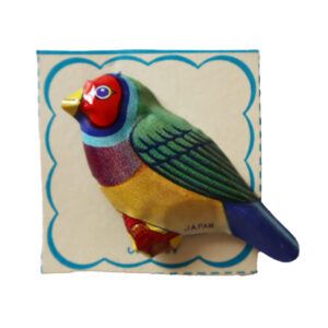 Broche Hojalata Alfiler Pájaro Plumas Verdes Pico Amarillo