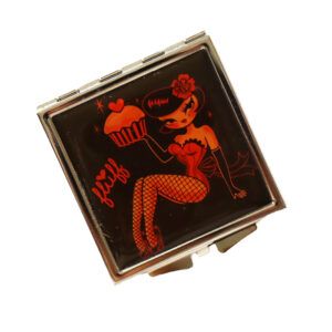 Espejo De Bolsillo Pin Up Con Pastel