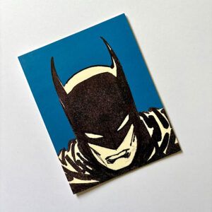 Postal Dos Hojas Batman Fondo Azul