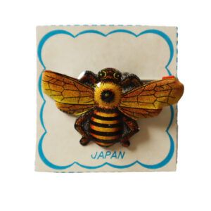 Broche Hojalata Alfiler Insecto Volador Amarillo Rayas