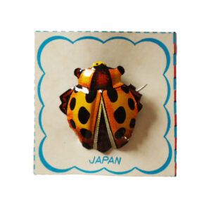Broche Hojalata Alfiler Insecto Amarillo Lunares Negros