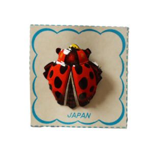 Broche Hojalata Alfiler Insecto Rojo Lunares Negros