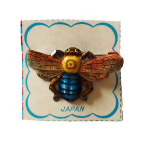 Broche Hojalata Alfiler Insecto Volador Azul  Rayas